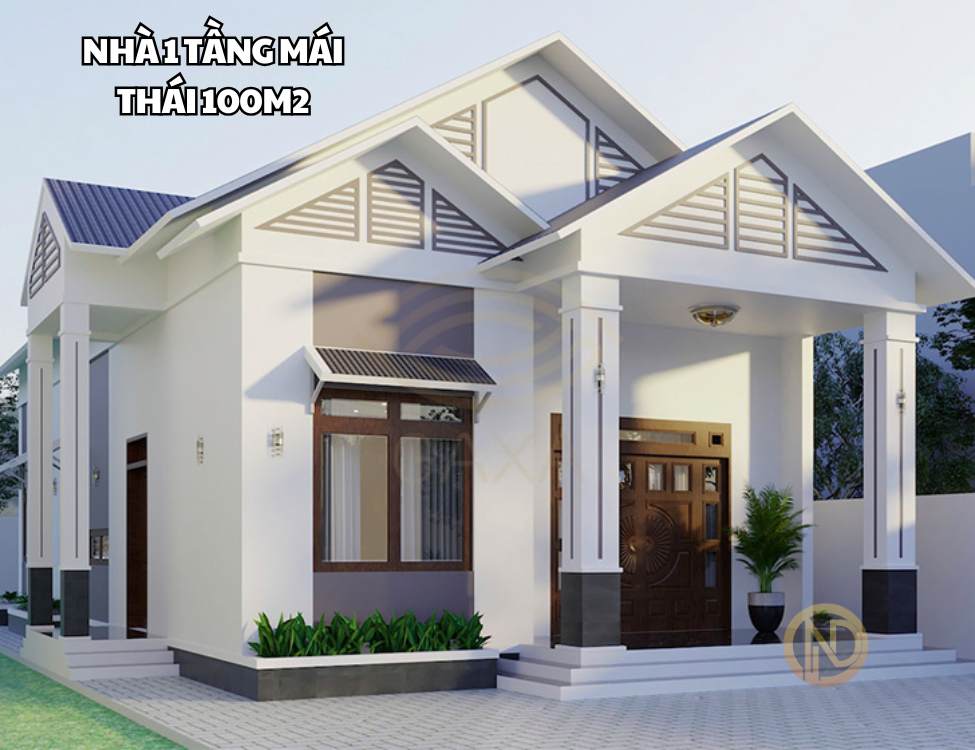 Nhà 1 tầng mái thái 100m2 đẹp