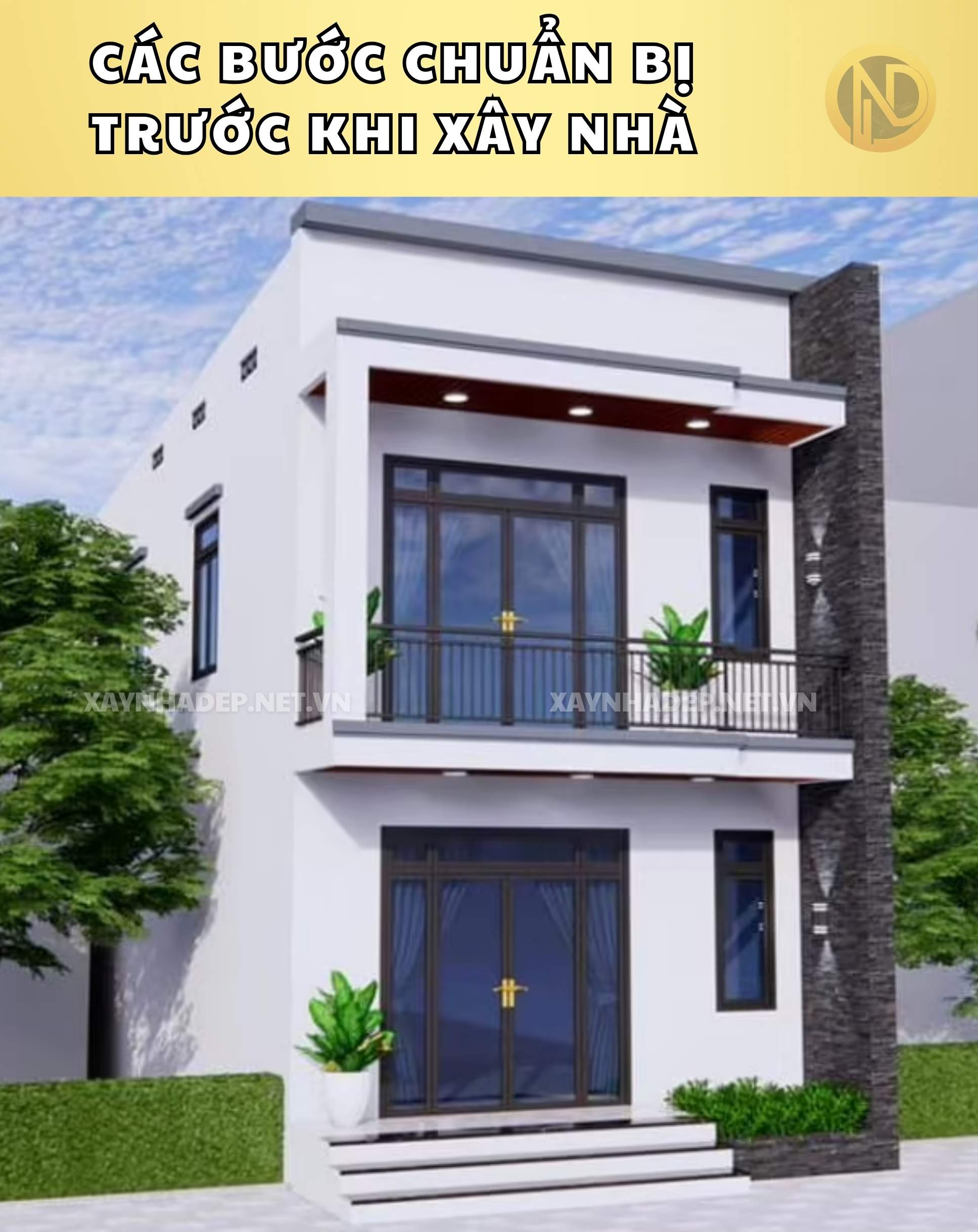 xây nhà 2 tầng 32m2