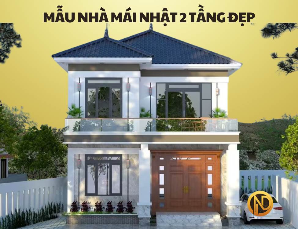 Mẫu nhà mái Nhật 2 tầng