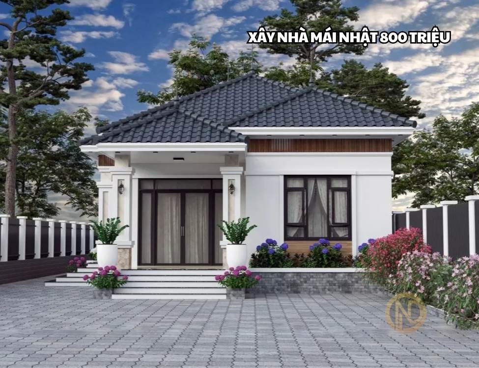 Xây nhà mái Nhật 800 triệu