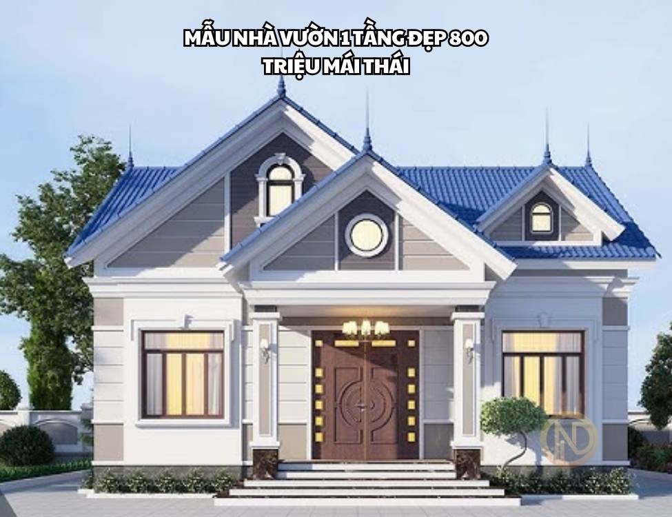 Mẫu nhà vườn 1 tầng đẹp 800 triệu mái Thái 