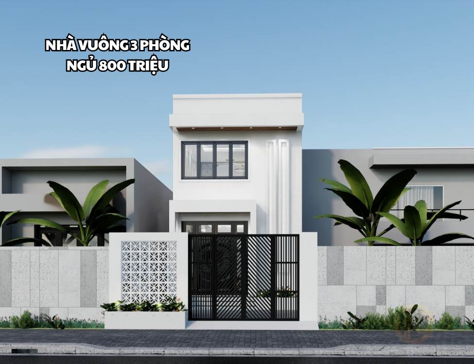 Nhà vuông 3 phòng ngủ 800 triệu