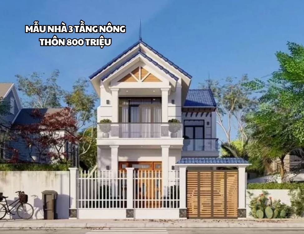 Mẫu nhà 2 tầng nông thôn 800 triệu