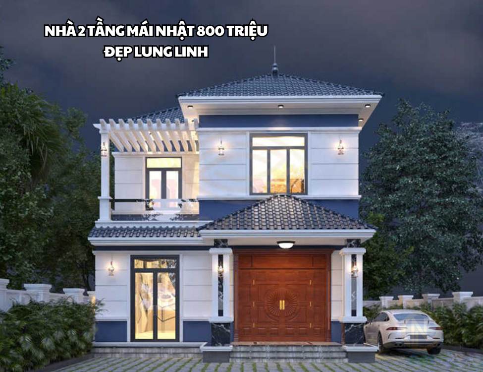 Nhà 2 tầng mái nhật 800 triệu đẹp lung linh