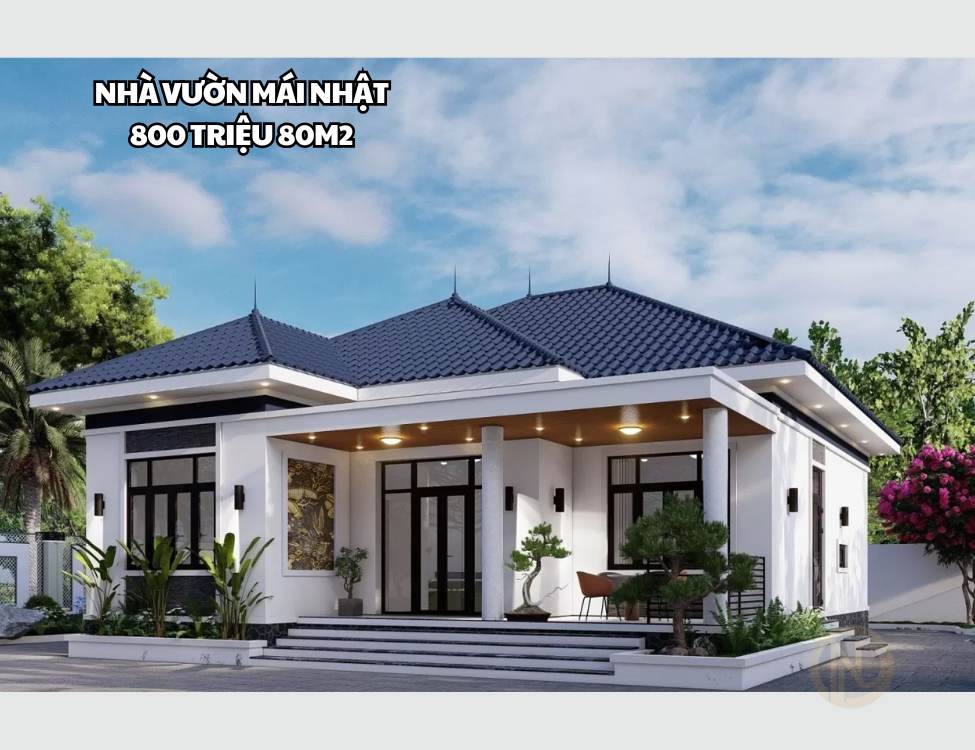 Nhà vườn mái nhật 800 triệu 80m2