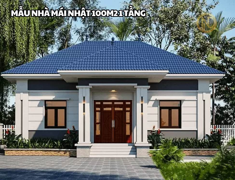 Mẫu Nhà Mái Nhật 100m2 1 tầng