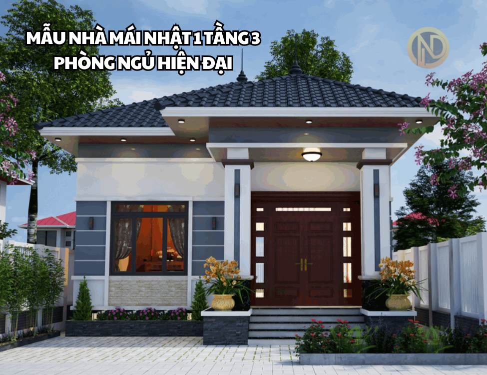 Mẫu Nhà Mái Nhật 1 Tầng 3 Phòng Ngủ Hiện Đại