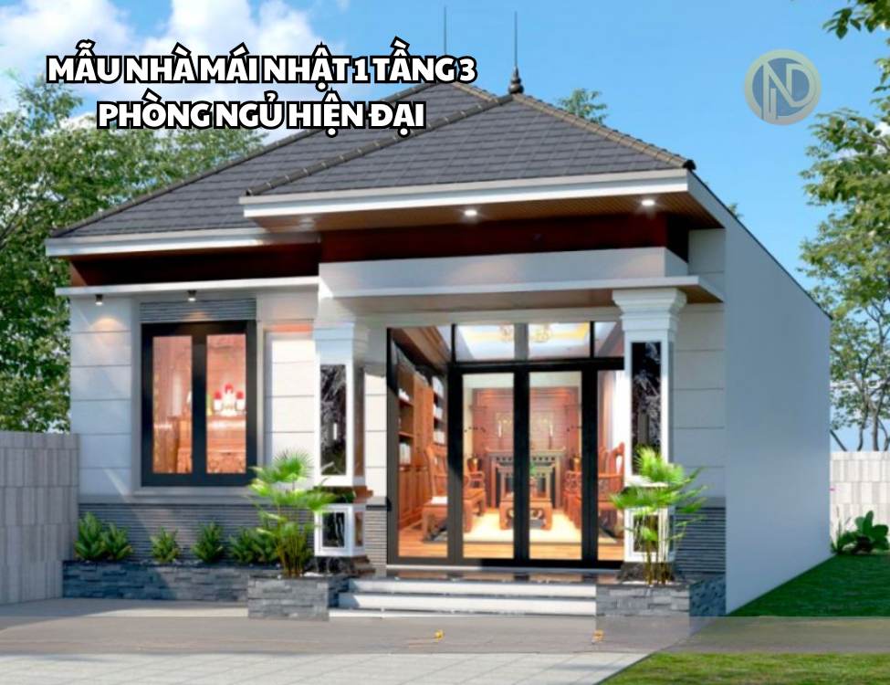 Mẫu Nhà Mái Nhật 1 Tầng 3 Phòng Ngủ Hiện Đại