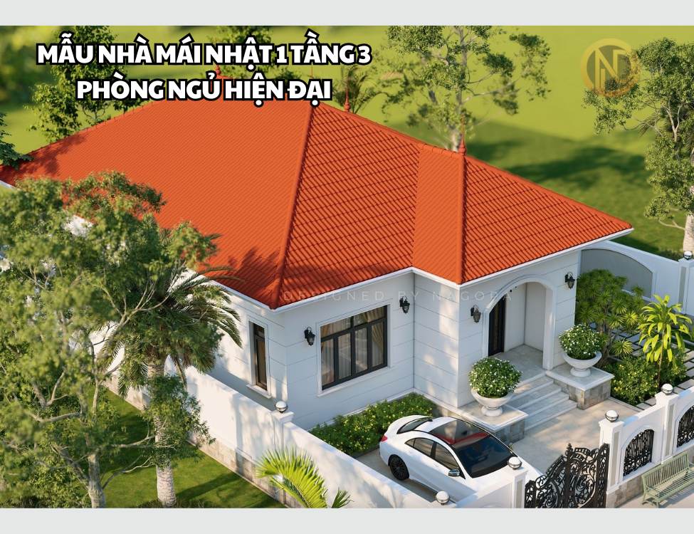 Mẫu Nhà Mái Nhật 1 Tầng 3 Phòng Ngủ Hiện Đại