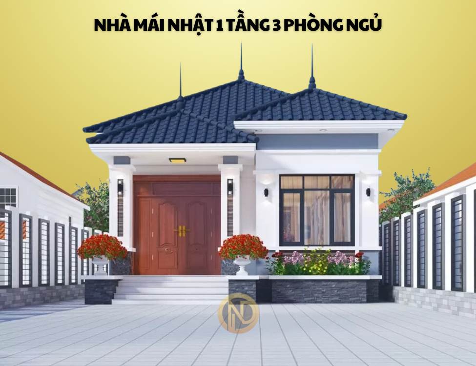 Nhà mái Nhật 1 tầng 3 phòng ngủ