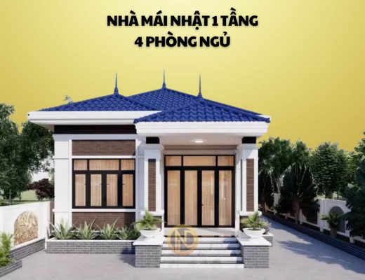 Nhà mái Nhật 1 tầng 4 phòng ngủ