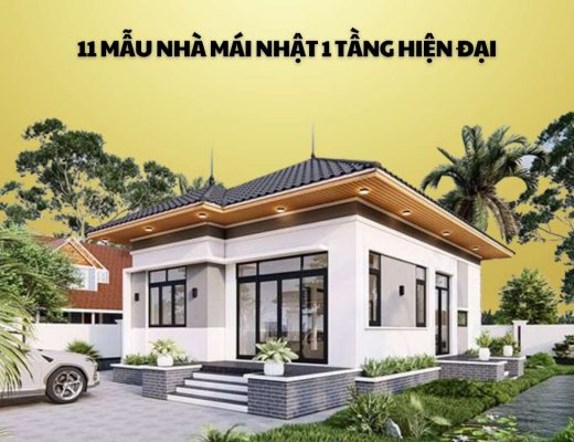 Mẫu nhà mái Nhật 1 tầng hiện đại