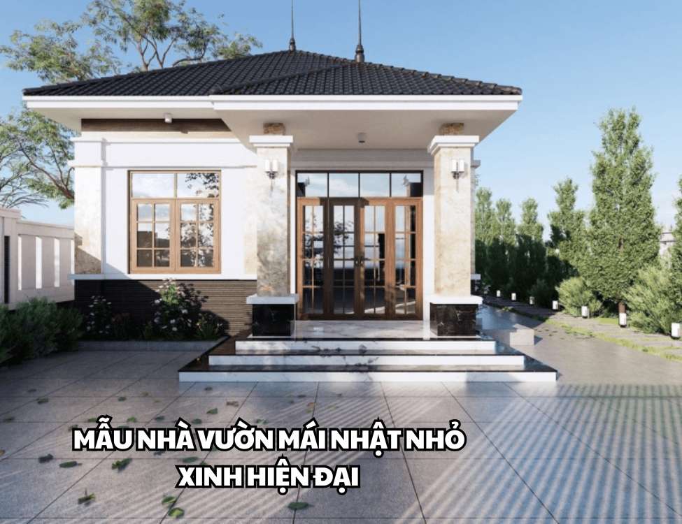 Mẫu nhà vườn mái Nhật nhỏ xinh hiện đại