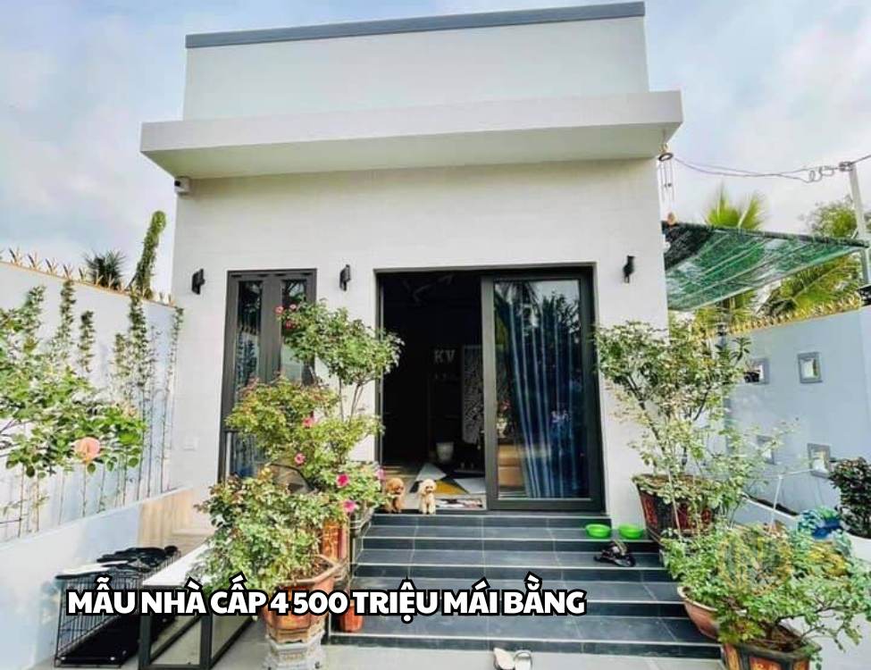 Mẫu nhà cấp 4 500 triệu mái bằng