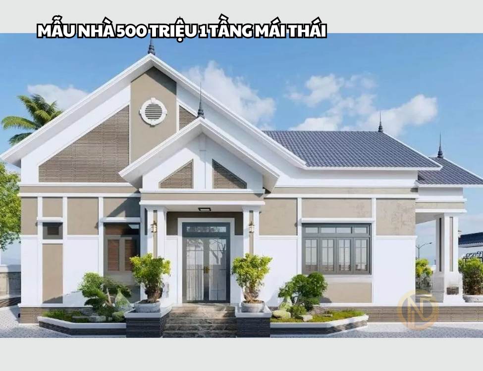 Mẫu nhà 500 triệu 1 tầng mái Thái 