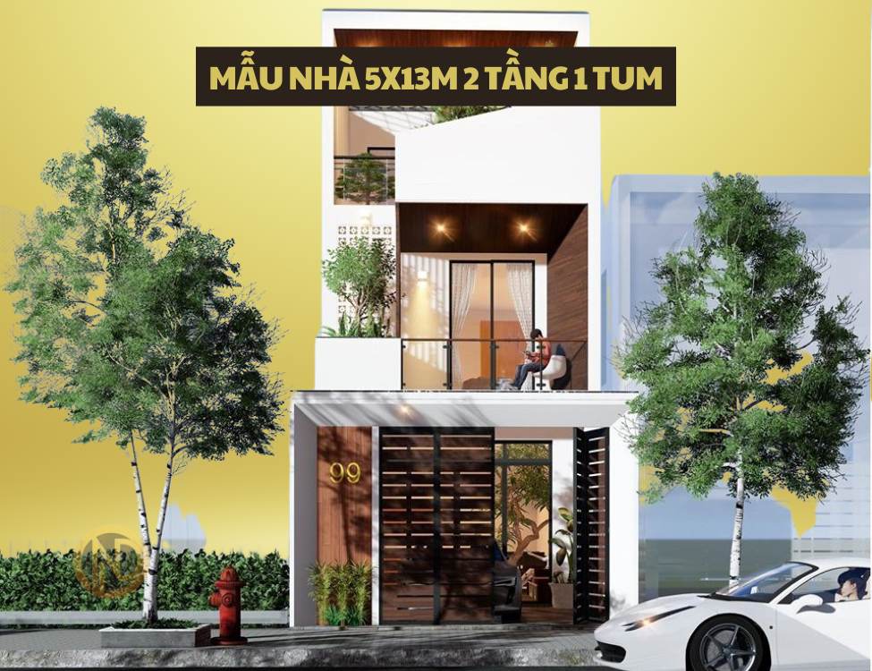 Mẫu nhà 5x13m 2 tầng 1 tum