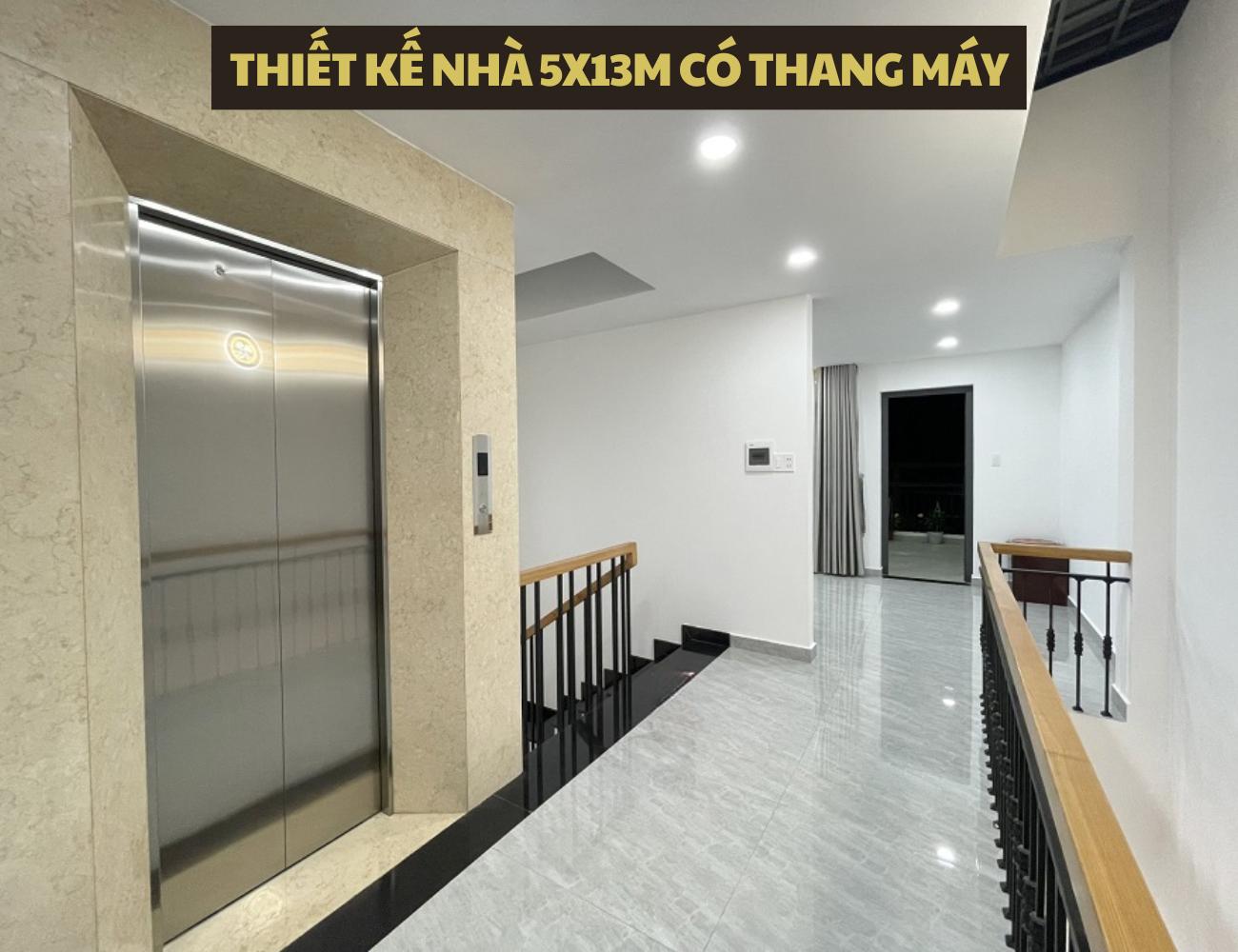 thiết kế nhà 5x13m có thang máy