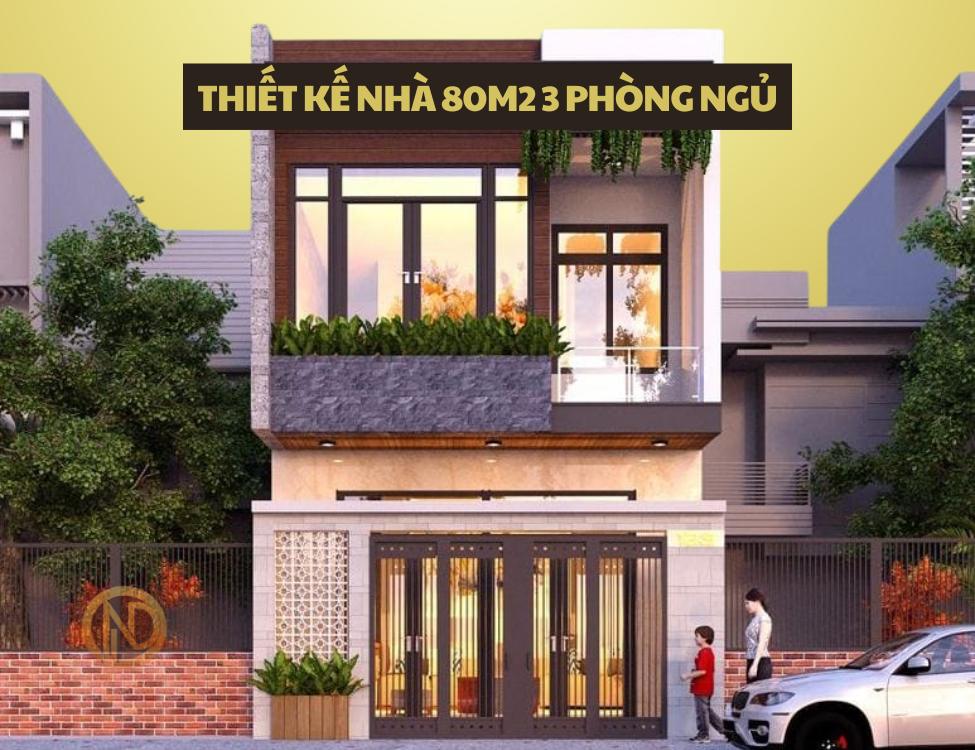 Thiết kế nhà 80m2 3 phòng ngủ