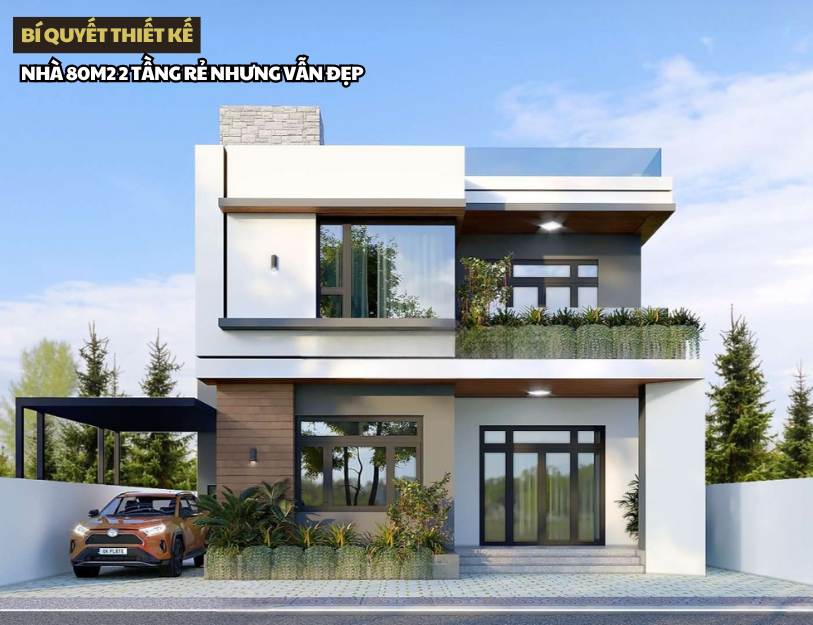 mẫu nhà 2 tầng 80m2 giá rẻ