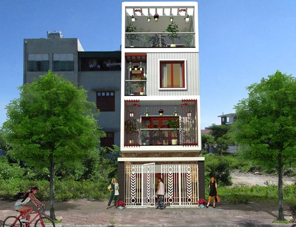 Nhà 5x16 4 Tầng Có Gara Và Sân Thượng