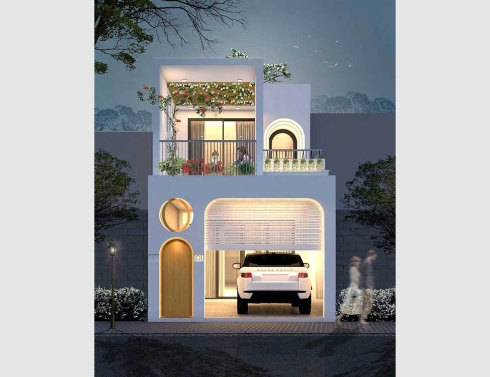 mẫu thiết kế nhà 5x16m có gara