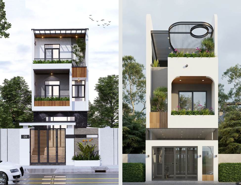 Mẫu Nhà 5x16m 3 Tầng Có Gara