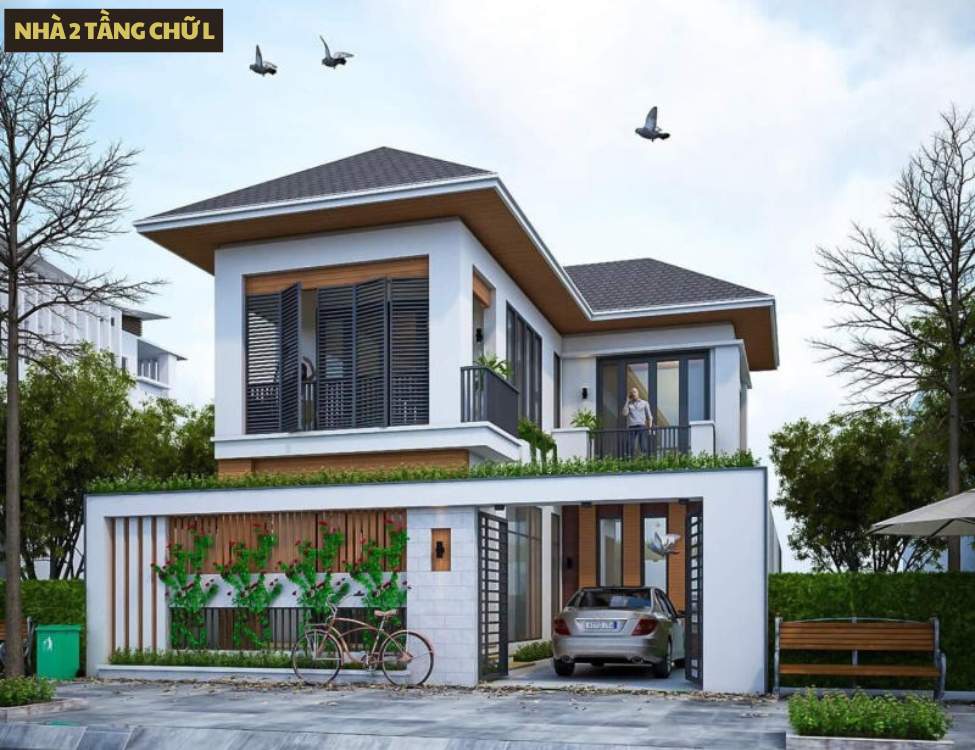 Nhà 2 tầng chữ L tối ưu không gian