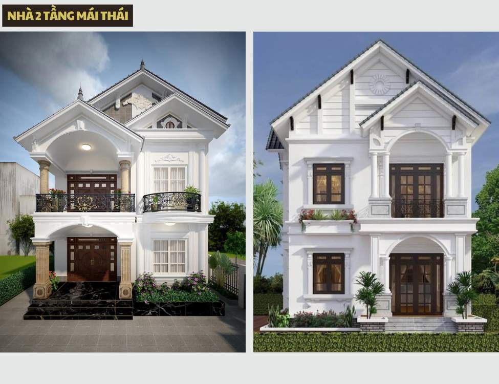 Nhà 2 tầng mái Thái phù hợp khí hậu nông thôn