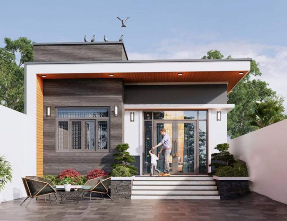Mẫu thiết kế nhà 7x11m 1 tầng đẹp