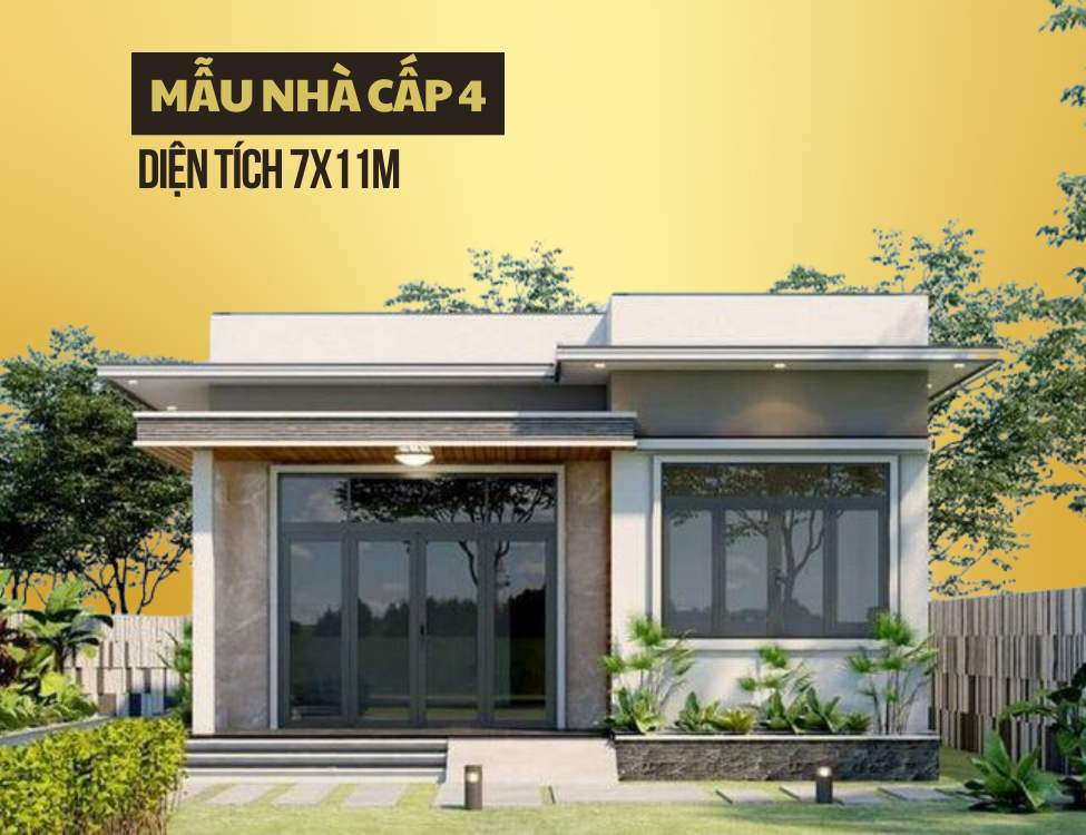 Mẫu thiết kế nhà 7x11m 1 tầng đẹp