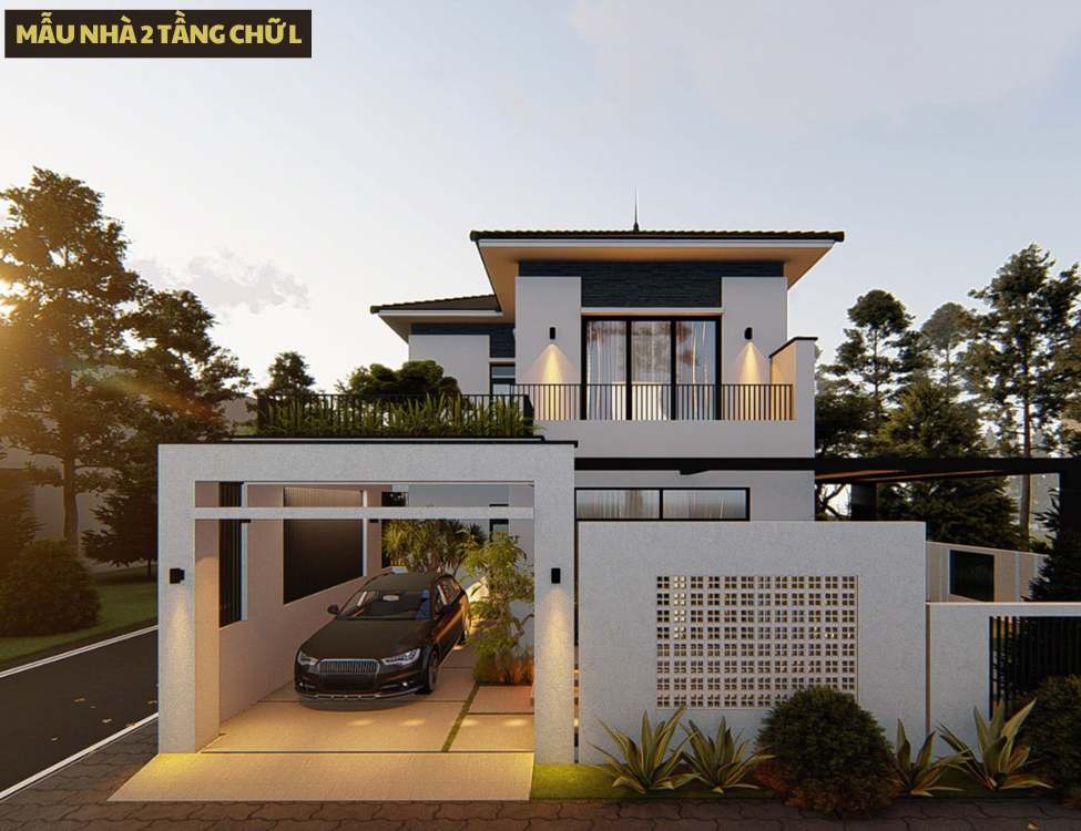 Mẫu nhà 2 tầng chữ L