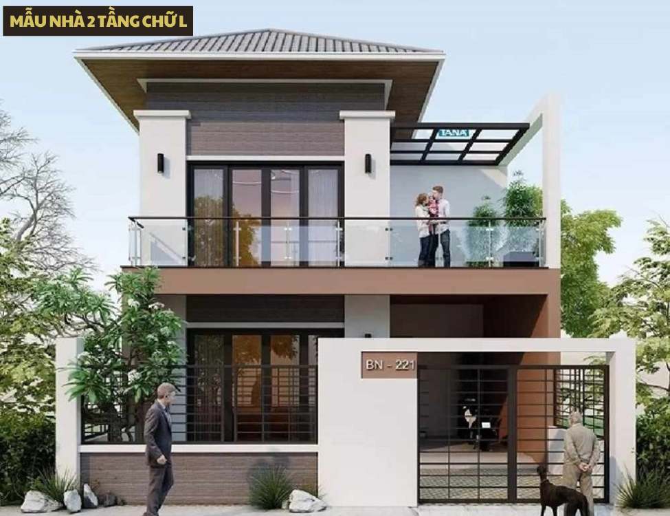 Mẫu nhà 2 tầng chữ L