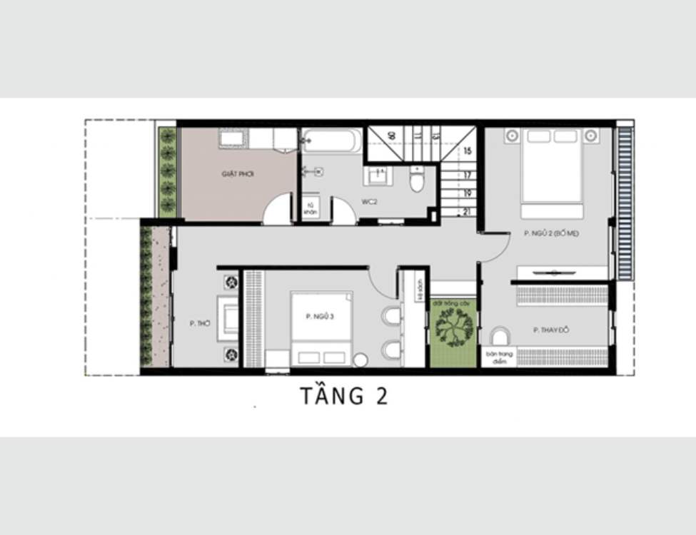 Tầng 2 – Khu Nghỉ Ngơi và Làm Việc