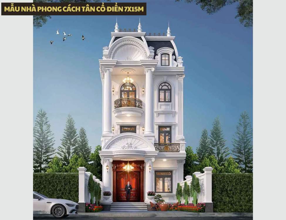 Mẫu nhà phong cách tân cổ điển 7x15m