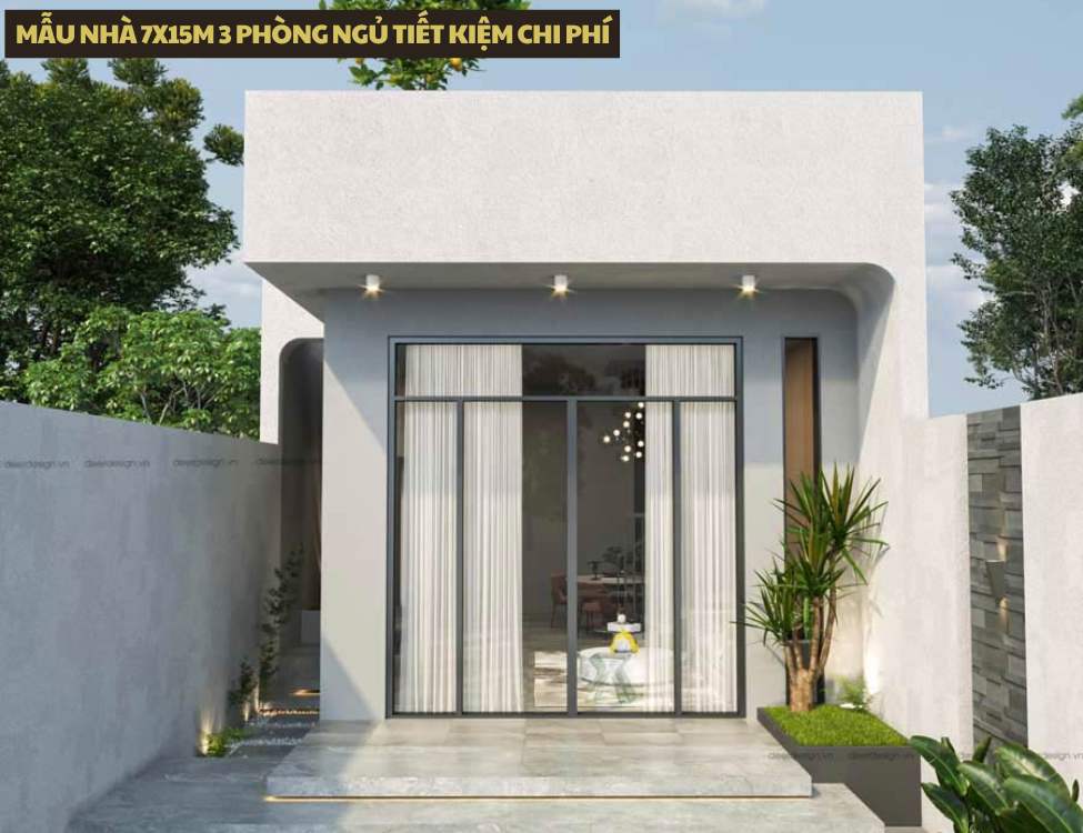 Mẫu nhà 7x15m 3 phòng ngủ tiết kiệm chi phí