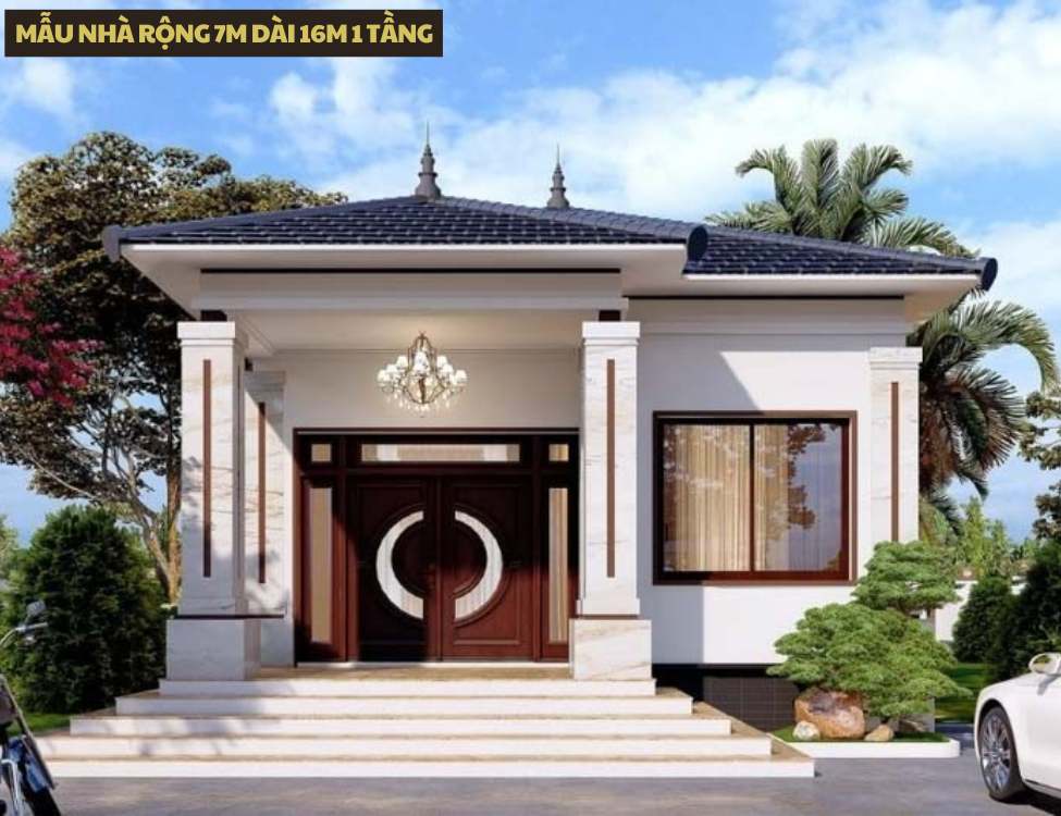 Mẫu nhà rộng 7m dài 16m 1 tầng