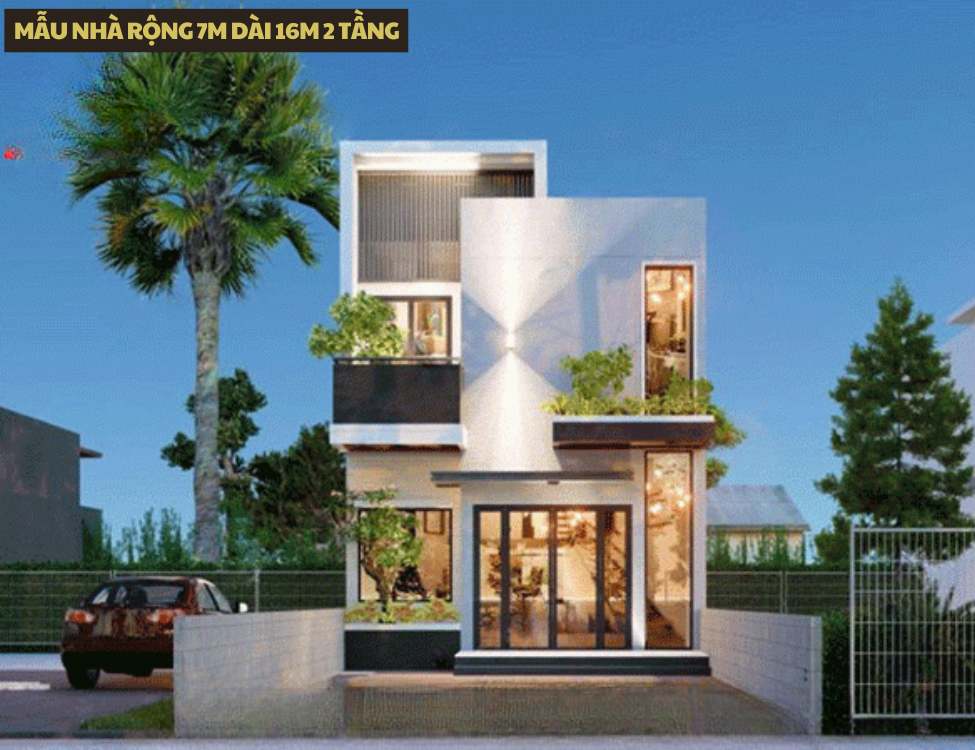 Mẫu nhà rộng 7m dài 16m 2 tầng