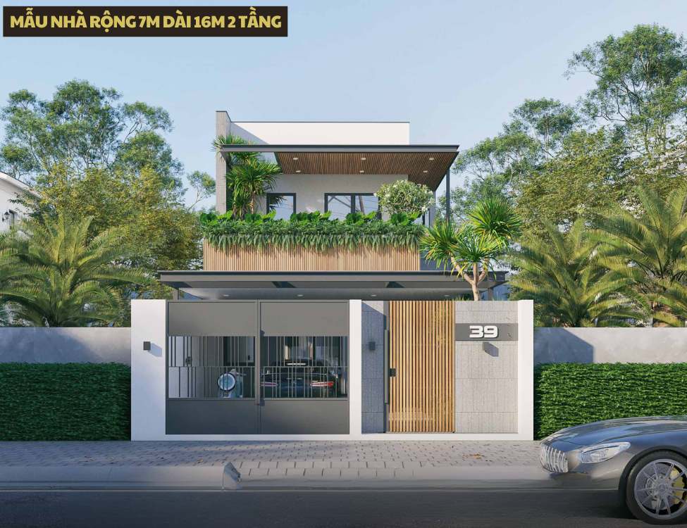 Mẫu nhà rộng 7m dài 16m 2 tầng