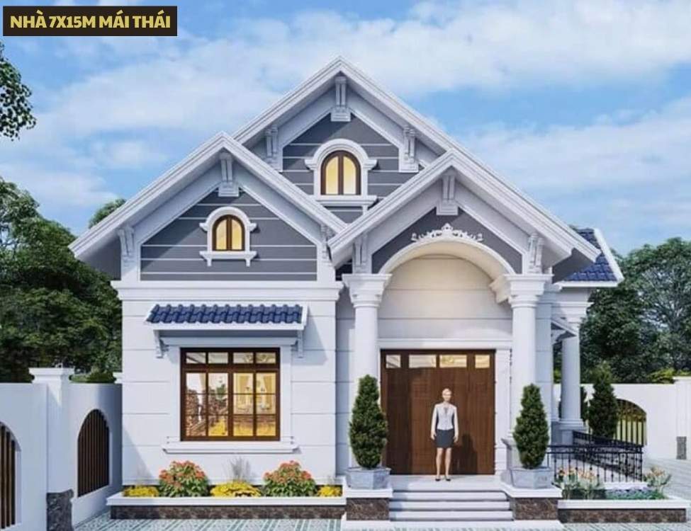 Thiết kế nhà 7x15m mái thái truyền thống
