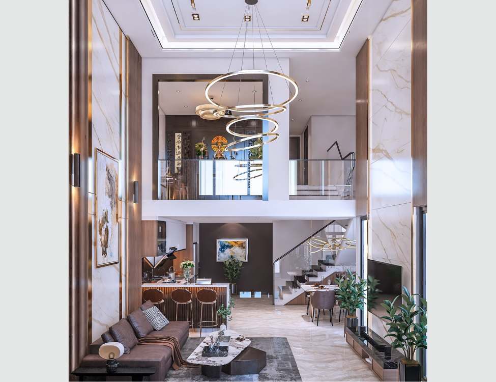 Mẫu nhà 5x10m gác lửng với 3 phòng ngủ