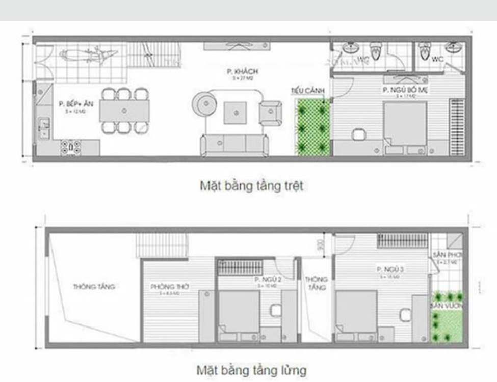 Bản vẽ nhà cấp 4 5x10m gác lửng