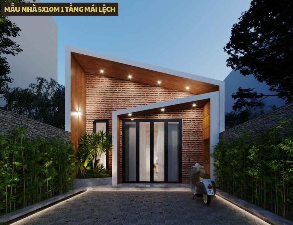 Mẫu nhà 5x10m cấp 4 mái lệch