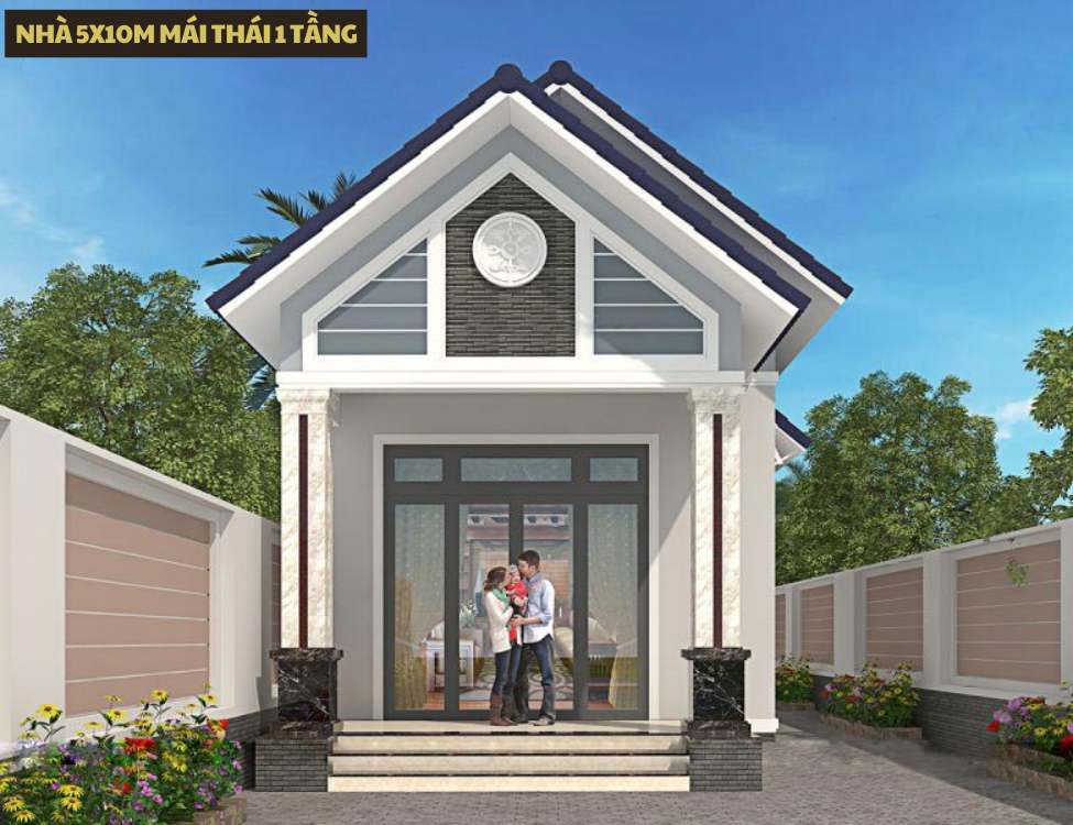 Nhà 5x10m mái thái 1 tầng