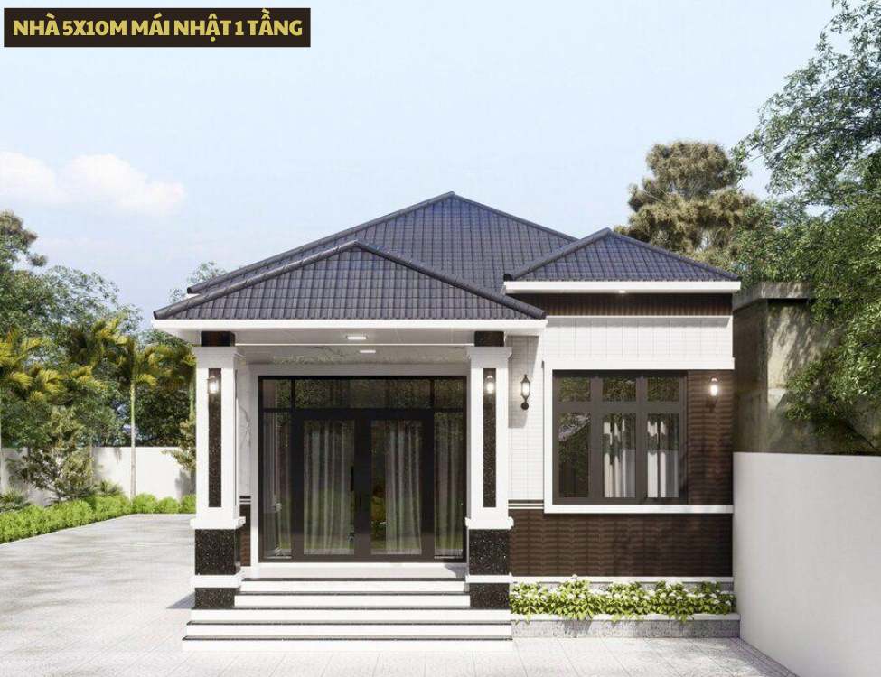Nhà 5x10m mái nhật 1 tầng