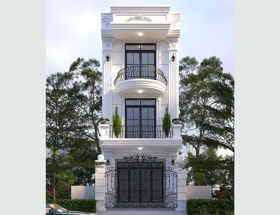 Mẫu nhà 5x10m 3 tầng Tân Cổ Điển