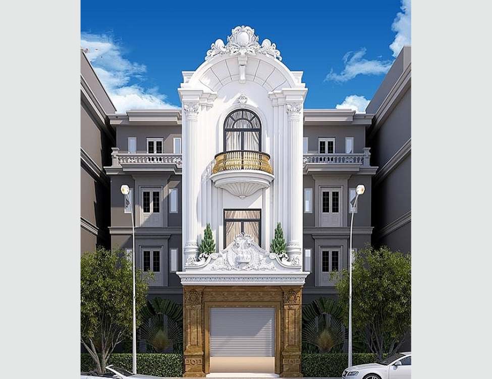 Mẫu nhà 5x10m 3 tầng Tân Cổ Điển