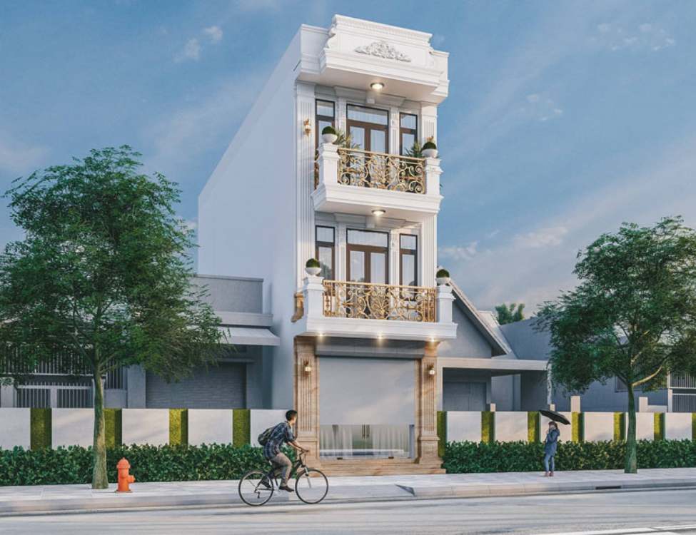 Mẫu nhà 5x10m 3 tầng Tân Cổ Điển