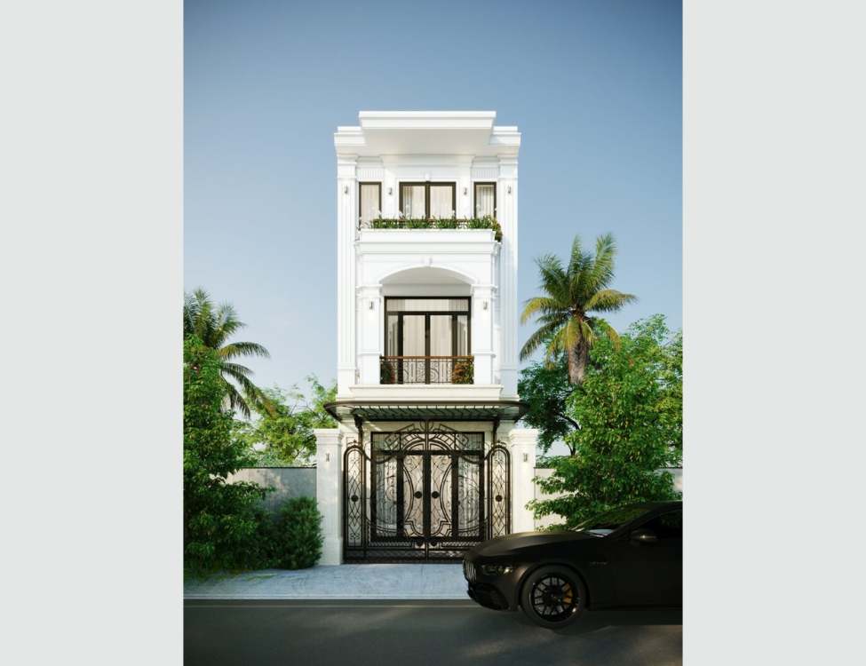 Mẫu nhà 5x10m 3 tầng Tân Cổ Điển