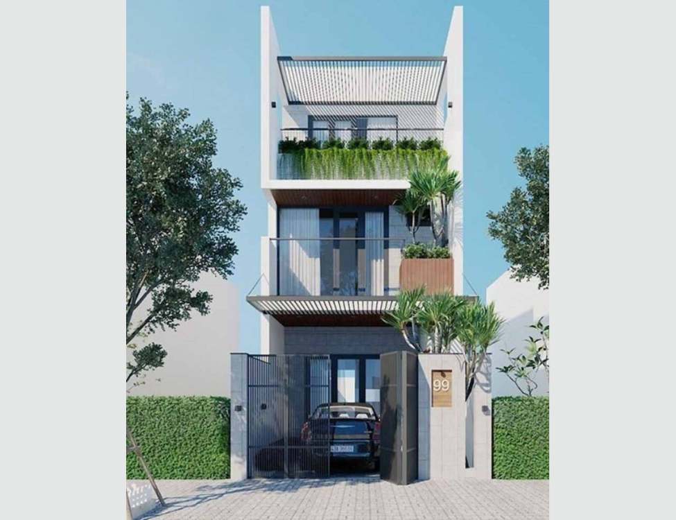 Mẫu nhà 3 tầng rộng 5 dài 10 có gara