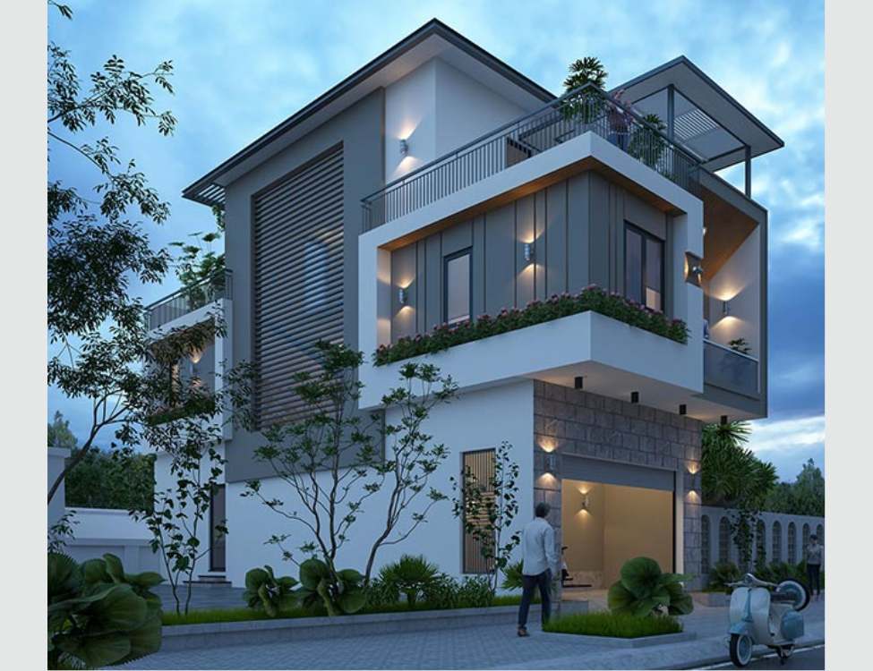 mẫu nhà 5x10m 3 tầng 2 mặt tiền